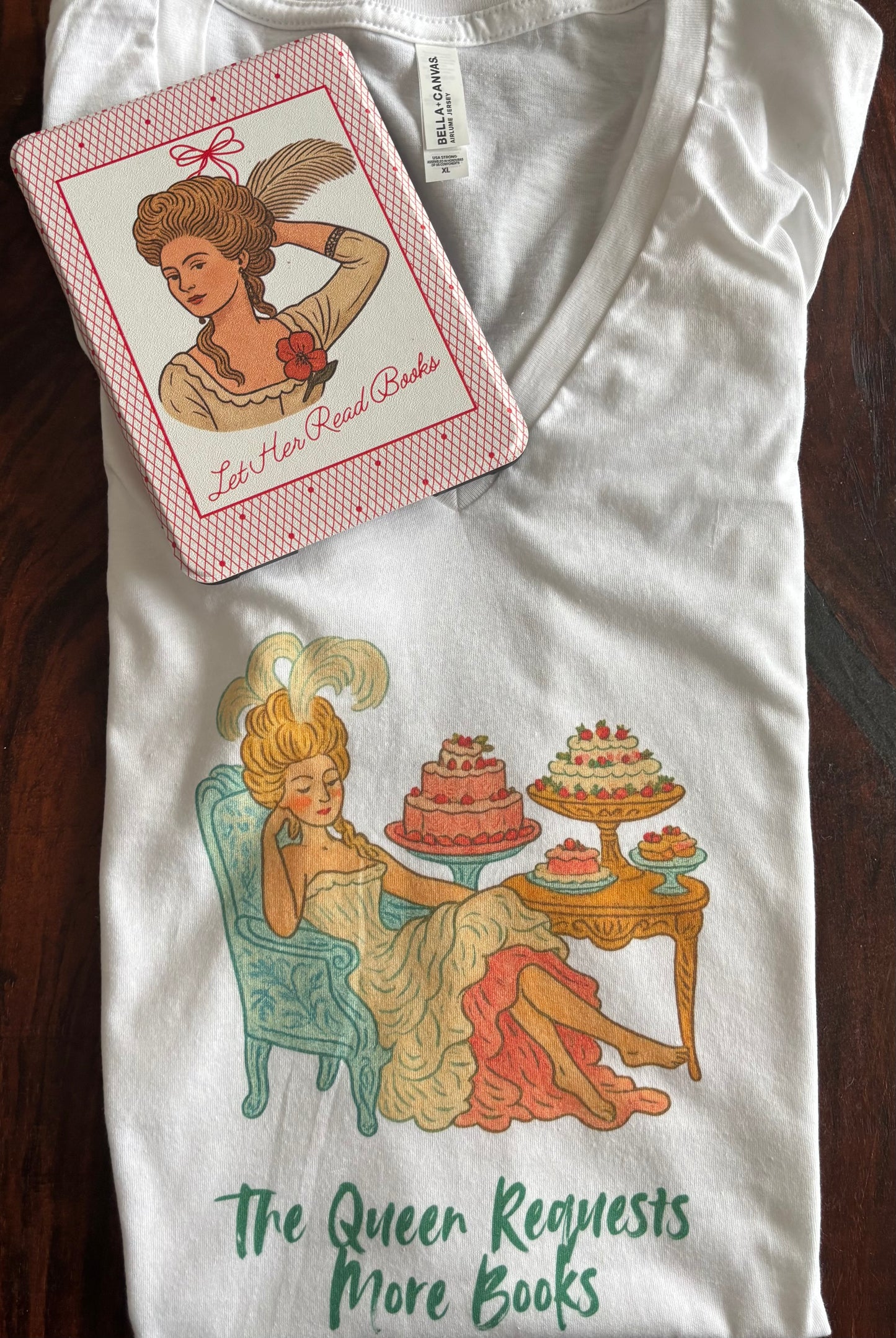 The Queen Requests More Books Bookish V-Neck T-Shirt for Women