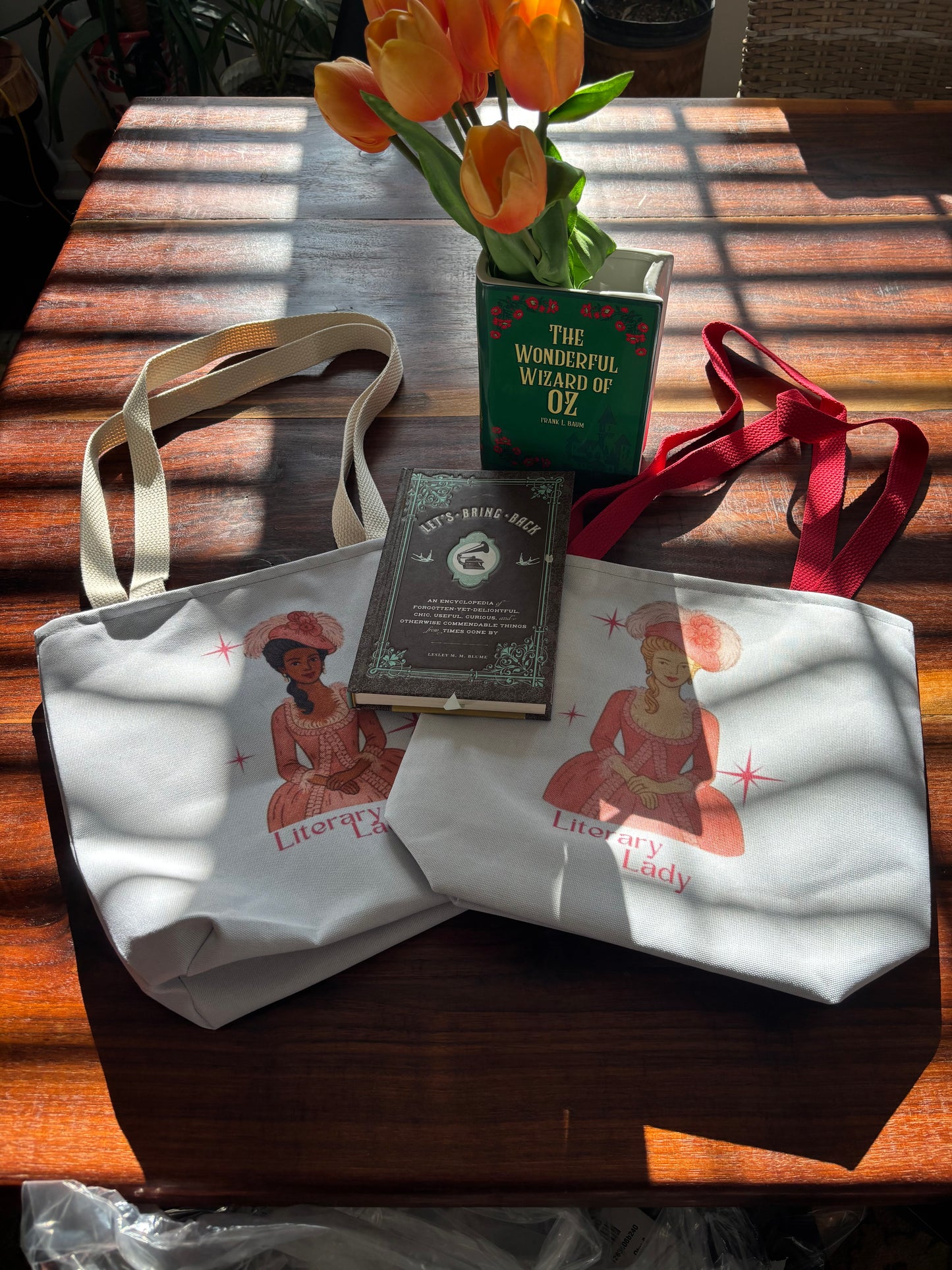 Literary Lady Tote Bag Skin Tone 1 | Regency Aesthetic Book Lover Gift | Romantic Reader Tote | Feminine Bookish Bag | Vintage Style Literary Tote