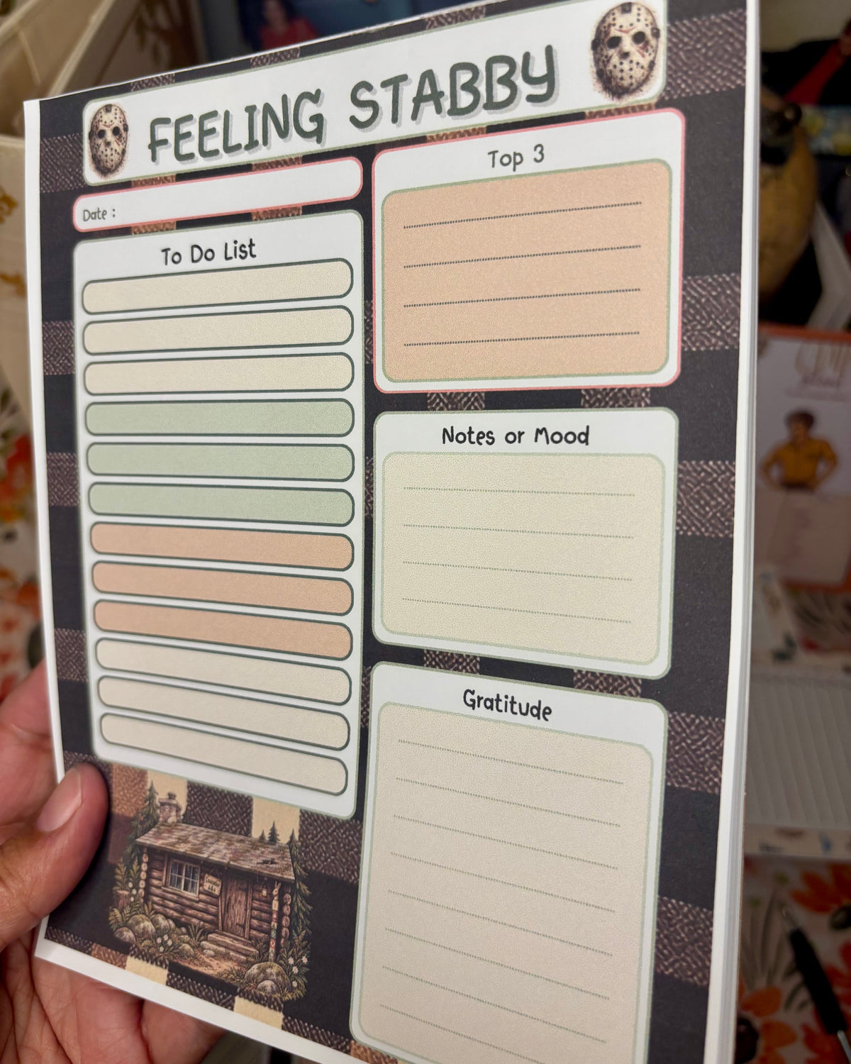 Feeling Stabby Daily Planner | Camp Blood Horror Daily Notepad