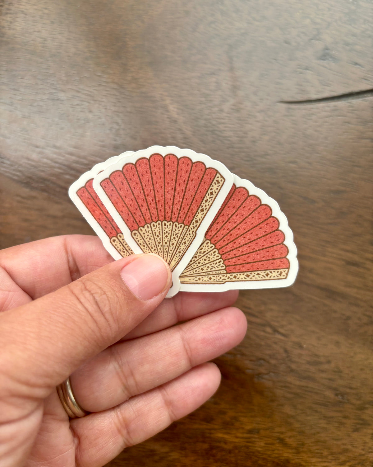 Vintage Hand Fan Sticker – 2” Die Cut Vinyl