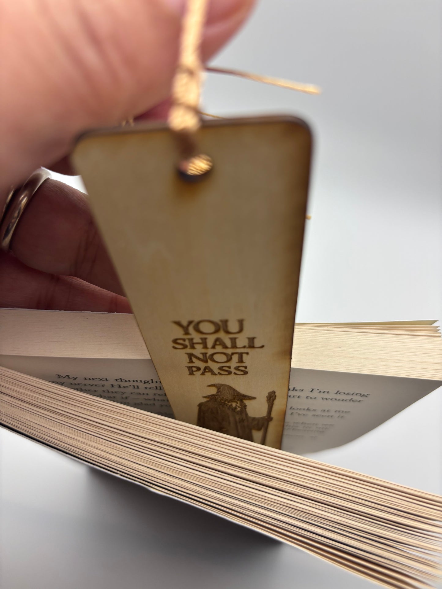 Lord of the Rings Inspired Wooden Bookmark 2