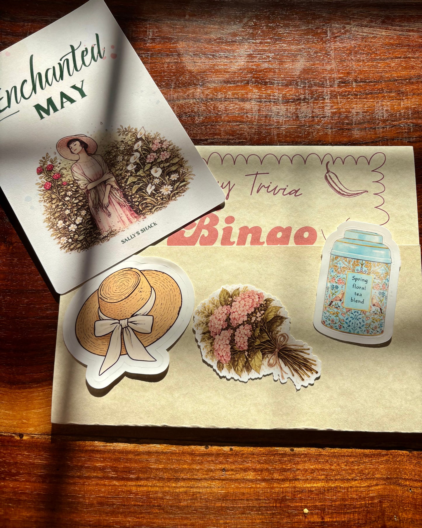 Enchanted May Kindle Insert + Stickers | Romantic Floral Kindle Decor | $6 Mail Club