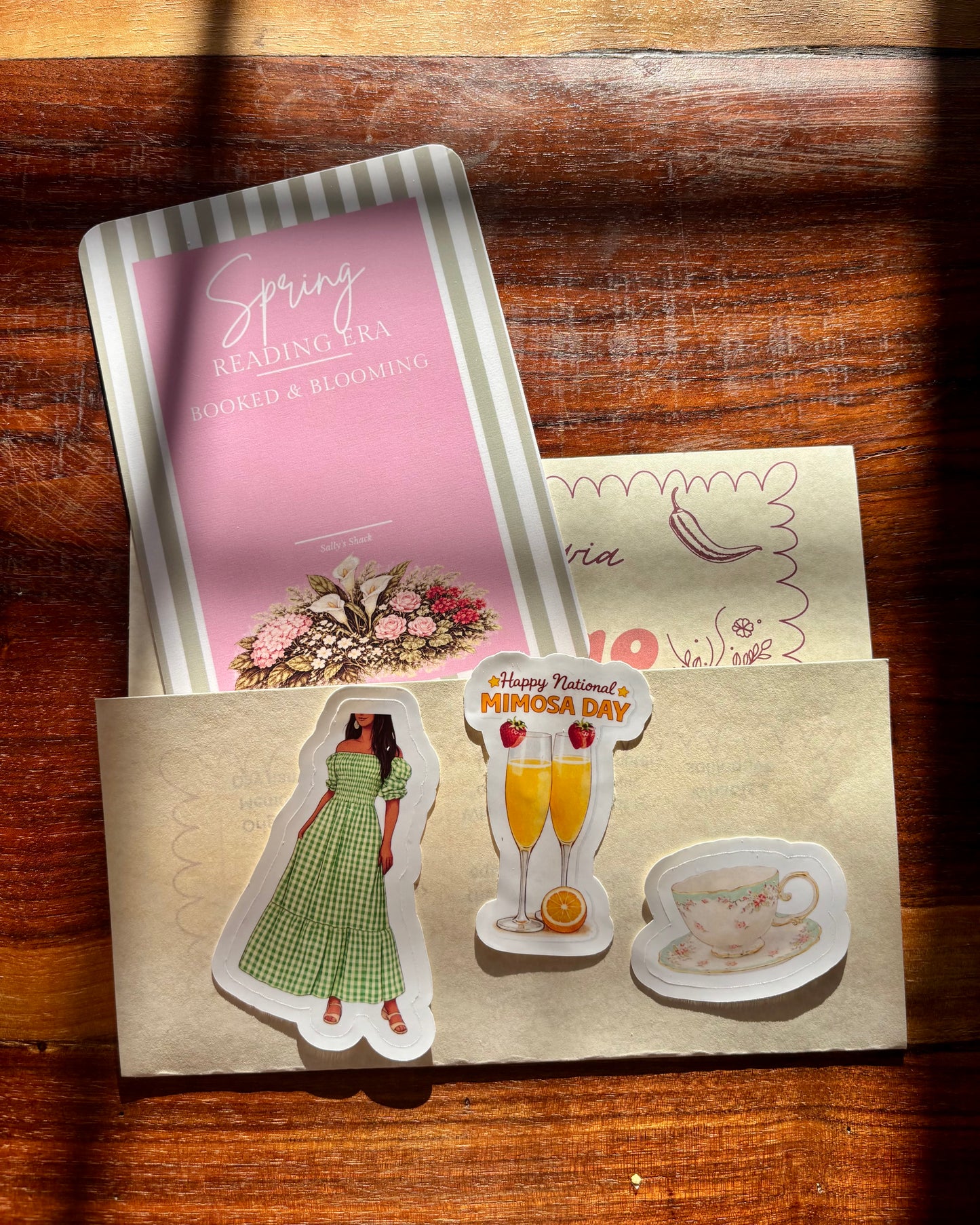 Spring Reading Era Kindle Insert + Stickers | Pink Floral Kindle Decor | $6 Mail Club