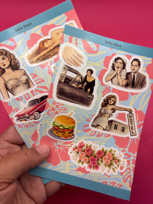 Attack of the TBR Kiss Cut Sticker Sheet Set | Vintage Bookish Reader Stickers (Set of 2)