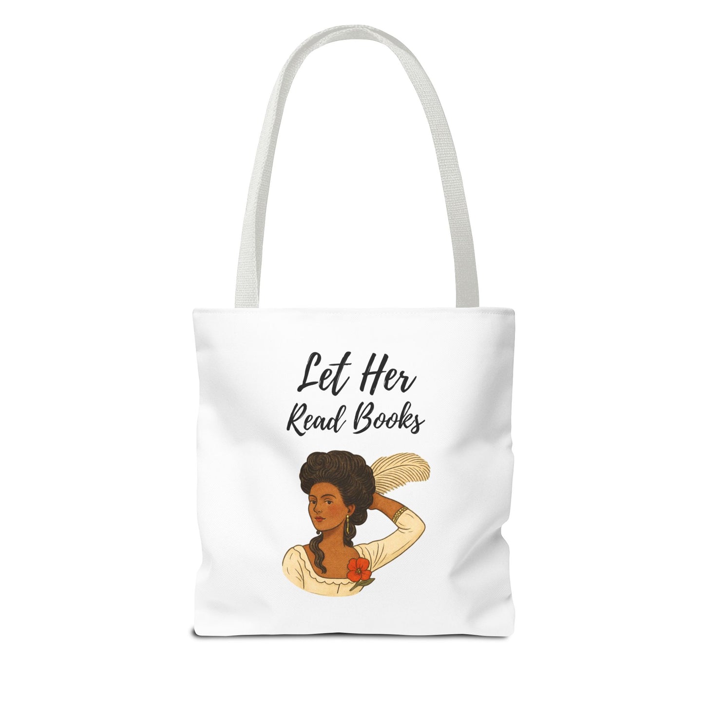 Let Her Read Books Tote Bag Skin Tone 2 | Regency Aesthetic Book Lover Gift | Feminist Reader Tote | Romantic Bookish Bag | Literary Gift