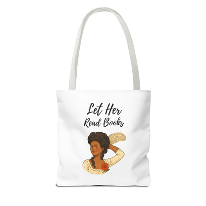 Let Her Read Books Tote Bag Skin Tone 2 | Regency Aesthetic Book Lover Gift | Feminist Reader Tote | Romantic Bookish Bag | Literary Gift