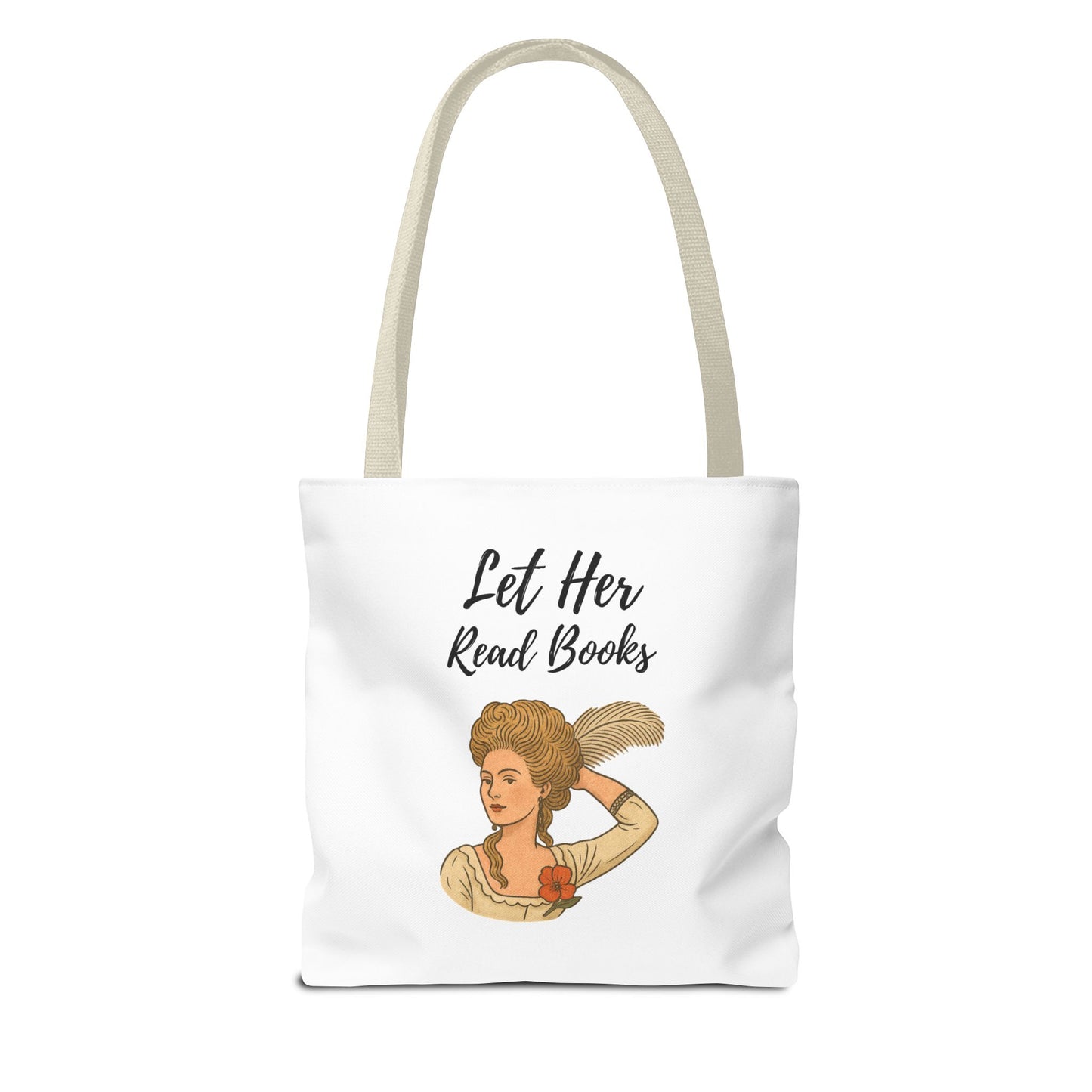 Let Her Read Books Tote Bag Skin Tone 1 | Regency Aesthetic Book Lover Gift | Feminist Reader Tote | Romantic Bookish Bag | Literary Gift