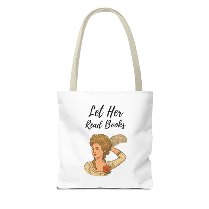 Let Her Read Books Tote Bag Skin Tone 1 | Regency Aesthetic Book Lover Gift | Feminist Reader Tote | Romantic Bookish Bag | Literary Gift