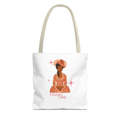 Literary Lady Tote Bag Skin Tone 2 | Regency Aesthetic Book Lover Gift | Romantic Reader Tote | Feminine Bookish Bag | Vintage Style Literary Tote