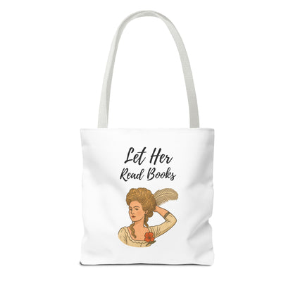 Let Her Read Books Tote Bag Skin Tone 1 | Regency Aesthetic Book Lover Gift | Feminist Reader Tote | Romantic Bookish Bag | Literary Gift