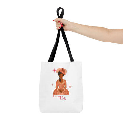 Literary Lady Tote Bag Skin Tone 2 | Regency Aesthetic Book Lover Gift | Romantic Reader Tote | Feminine Bookish Bag | Vintage Style Literary Tote