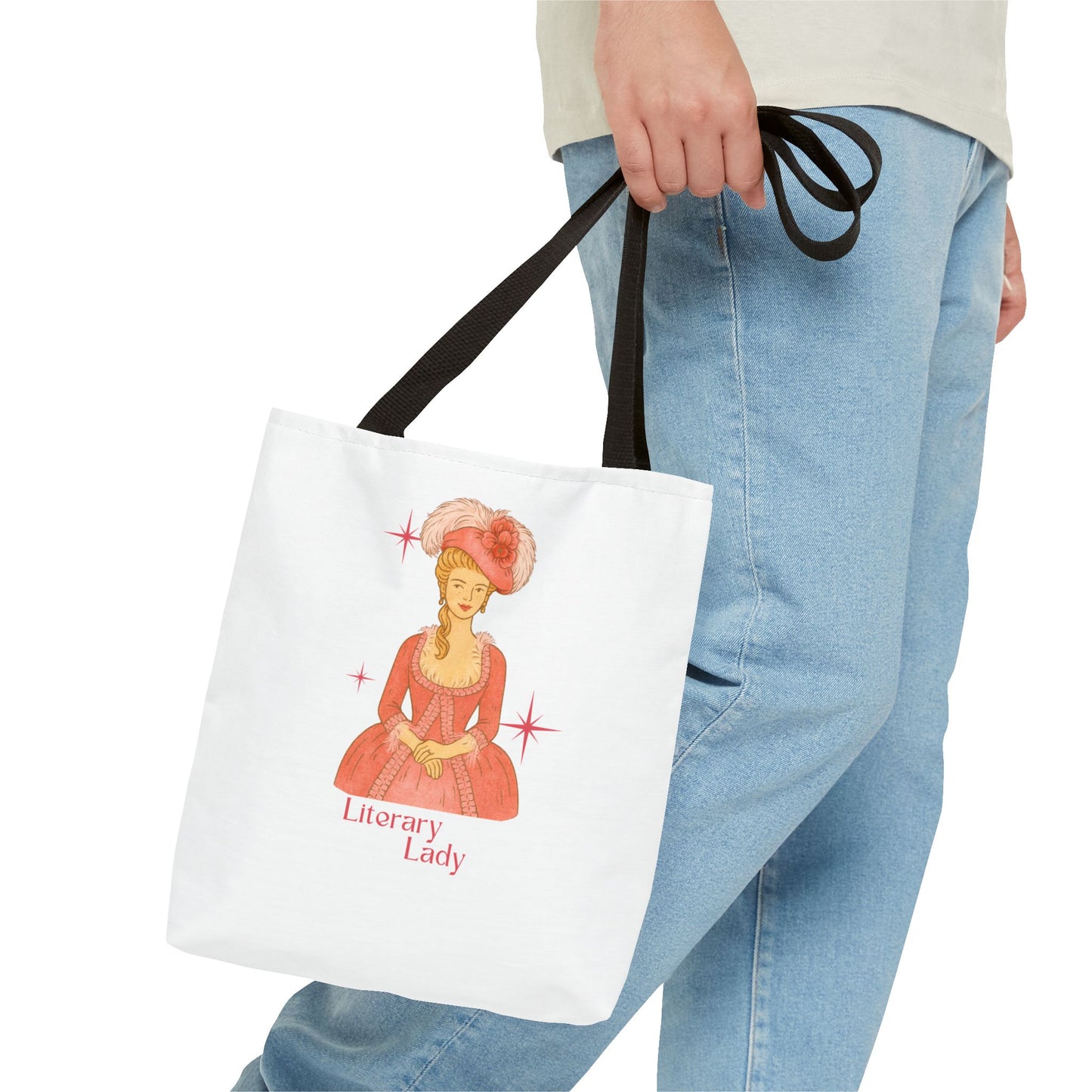 Literary Lady Tote Bag Skin Tone 1 | Regency Aesthetic Book Lover Gift | Romantic Reader Tote | Feminine Bookish Bag | Vintage Style Literary Tote