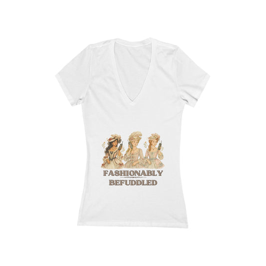 Fashionably Befuddled Women's Deep V-Neck Tee