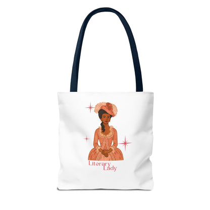 Literary Lady Tote Bag Skin Tone 2 | Regency Aesthetic Book Lover Gift | Romantic Reader Tote | Feminine Bookish Bag | Vintage Style Literary Tote