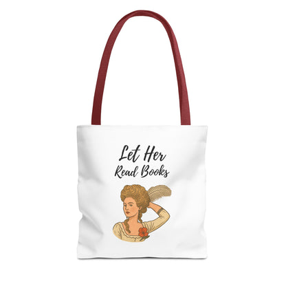 Let Her Read Books Tote Bag Skin Tone 1 | Regency Aesthetic Book Lover Gift | Feminist Reader Tote | Romantic Bookish Bag | Literary Gift