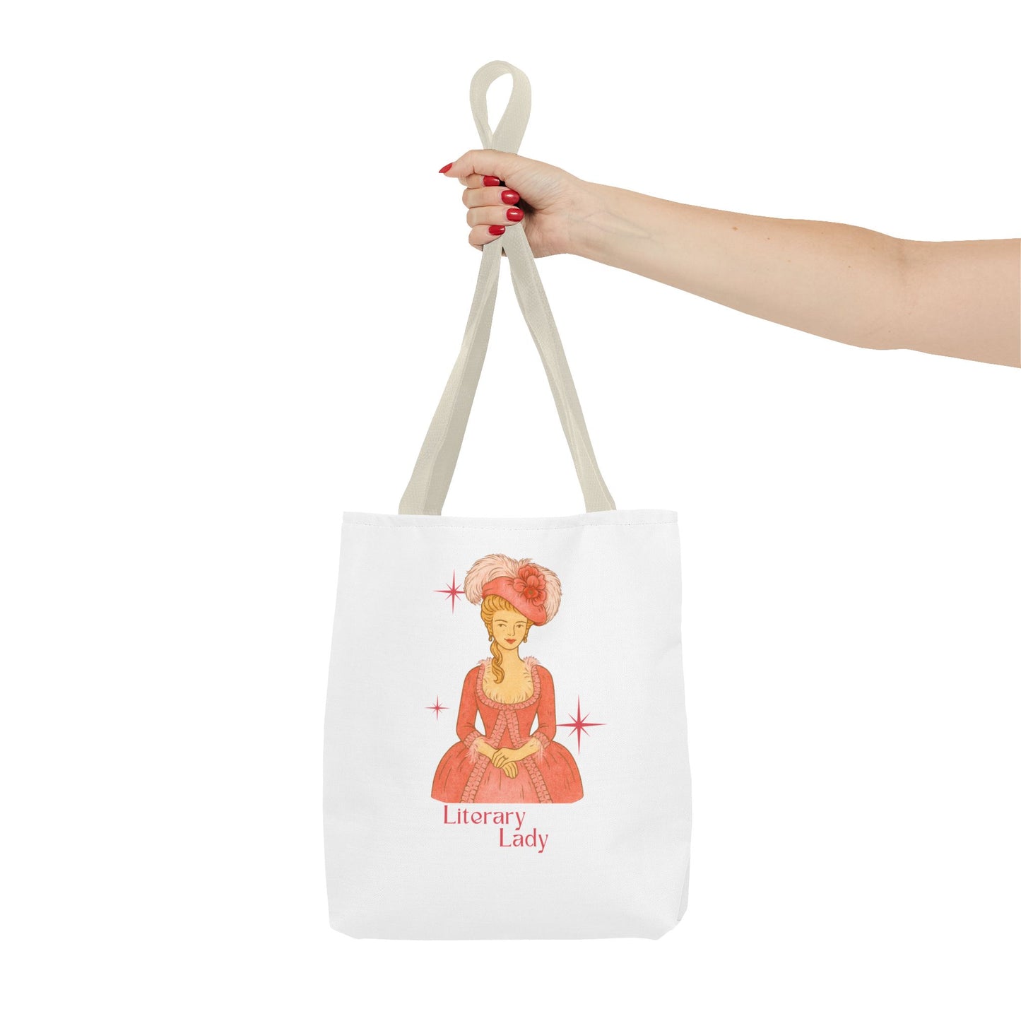 Literary Lady Tote Bag Skin Tone 1 | Regency Aesthetic Book Lover Gift | Romantic Reader Tote | Feminine Bookish Bag | Vintage Style Literary Tote