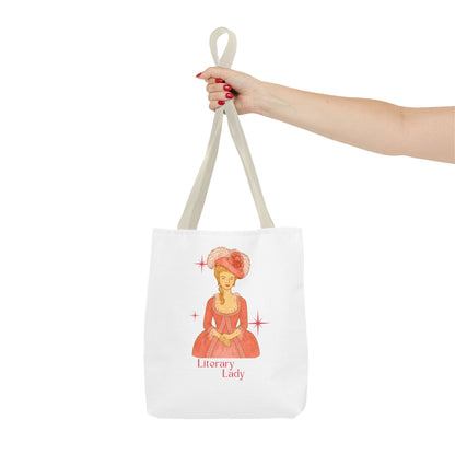 Literary Lady Tote Bag Skin Tone 1 | Regency Aesthetic Book Lover Gift | Romantic Reader Tote | Feminine Bookish Bag | Vintage Style Literary Tote
