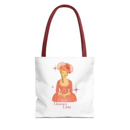 Literary Lady Tote Bag Skin Tone 1 | Regency Aesthetic Book Lover Gift | Romantic Reader Tote | Feminine Bookish Bag | Vintage Style Literary Tote