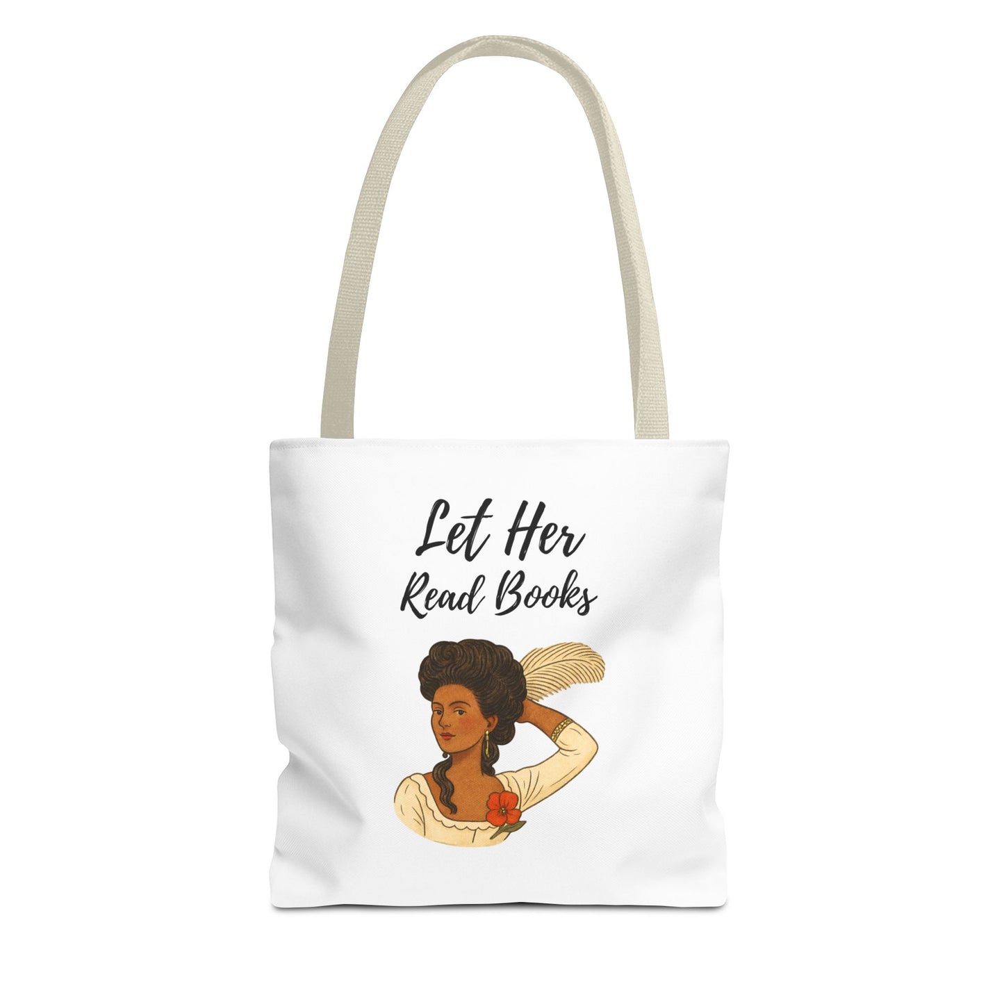 Let Her Read Books Tote Bag Skin Tone 2 | Regency Aesthetic Book Lover Gift | Feminist Reader Tote | Romantic Bookish Bag | Literary Gift