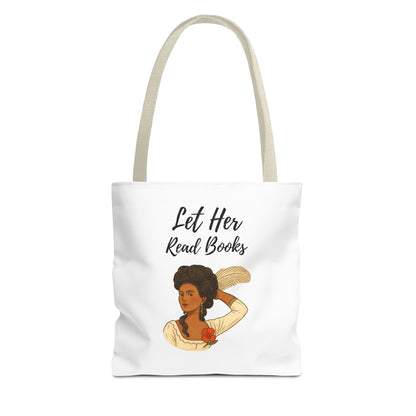 Let Her Read Books Tote Bag Skin Tone 2 | Regency Aesthetic Book Lover Gift | Feminist Reader Tote | Romantic Bookish Bag | Literary Gift