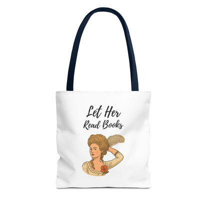 Let Her Read Books Tote Bag Skin Tone 1 | Regency Aesthetic Book Lover Gift | Feminist Reader Tote | Romantic Bookish Bag | Literary Gift