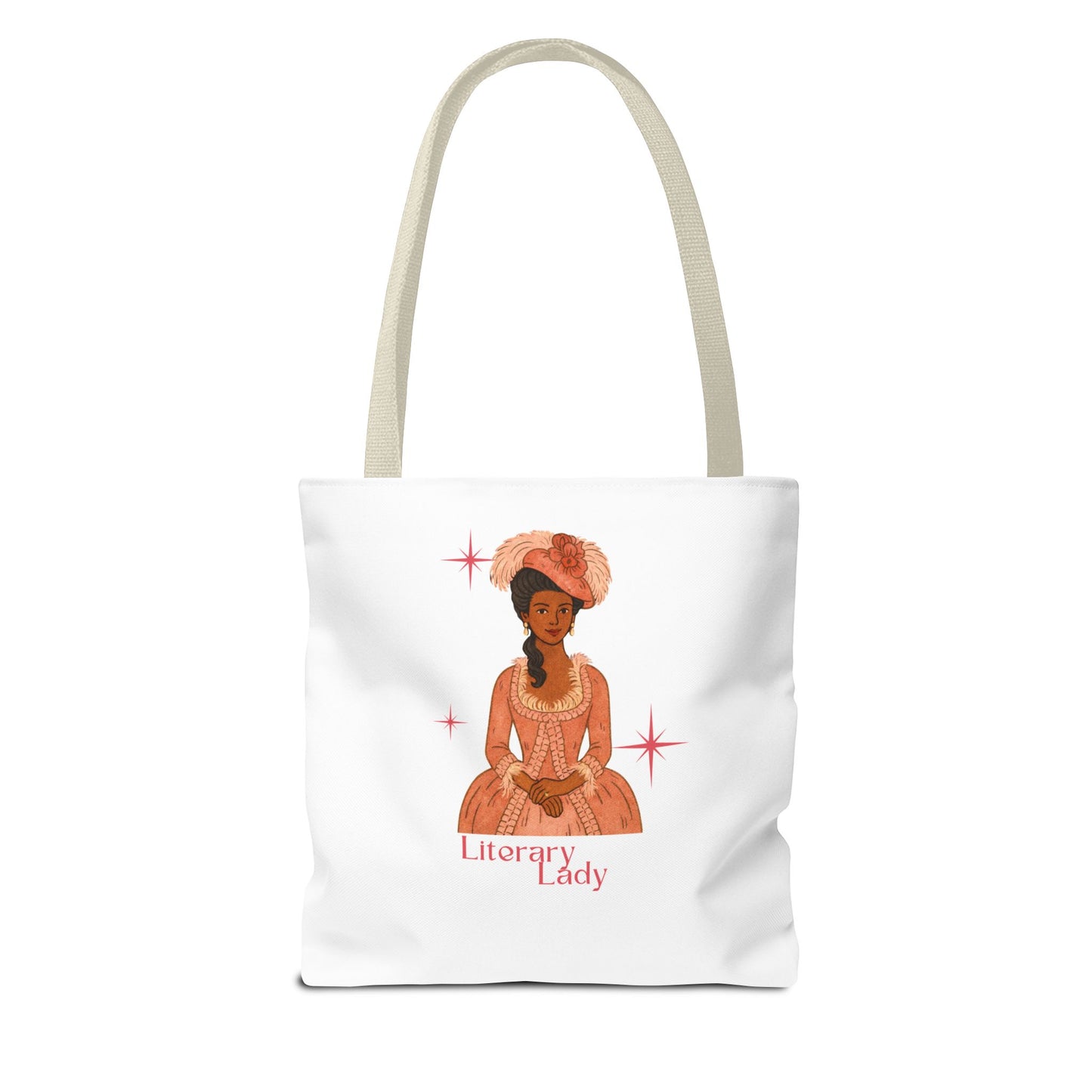 Literary Lady Tote Bag Skin Tone 2 | Regency Aesthetic Book Lover Gift | Romantic Reader Tote | Feminine Bookish Bag | Vintage Style Literary Tote