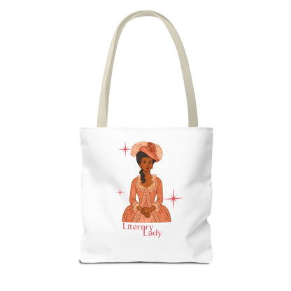 Literary Lady Tote Bag Skin Tone 2 | Regency Aesthetic Book Lover Gift | Romantic Reader Tote | Feminine Bookish Bag | Vintage Style Literary Tote