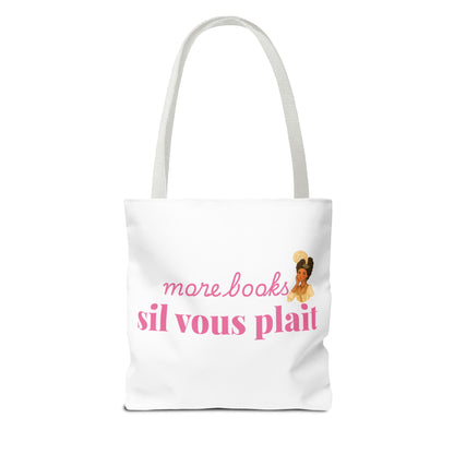 More Books S’il Vous Plaît Tote Bag | Regency Aesthetic Book Lover Gift | Romantic Reader Tote | French Bookish Bag | Literary Tote