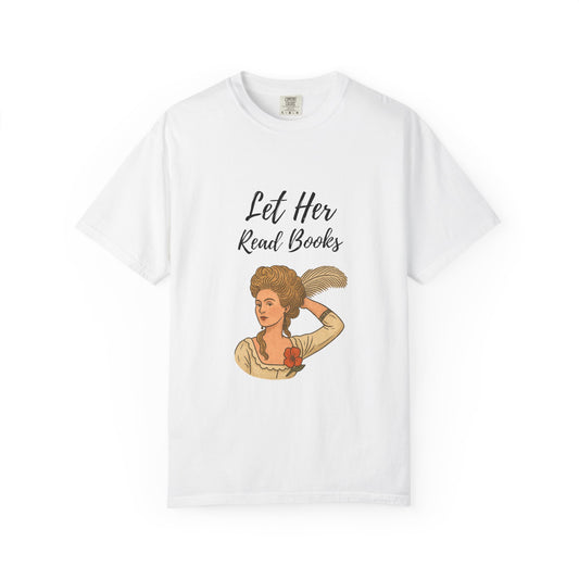 "Let Her Read Books” Crew Neck Tee — A Literary Rebellion (Skin Tone 1 )