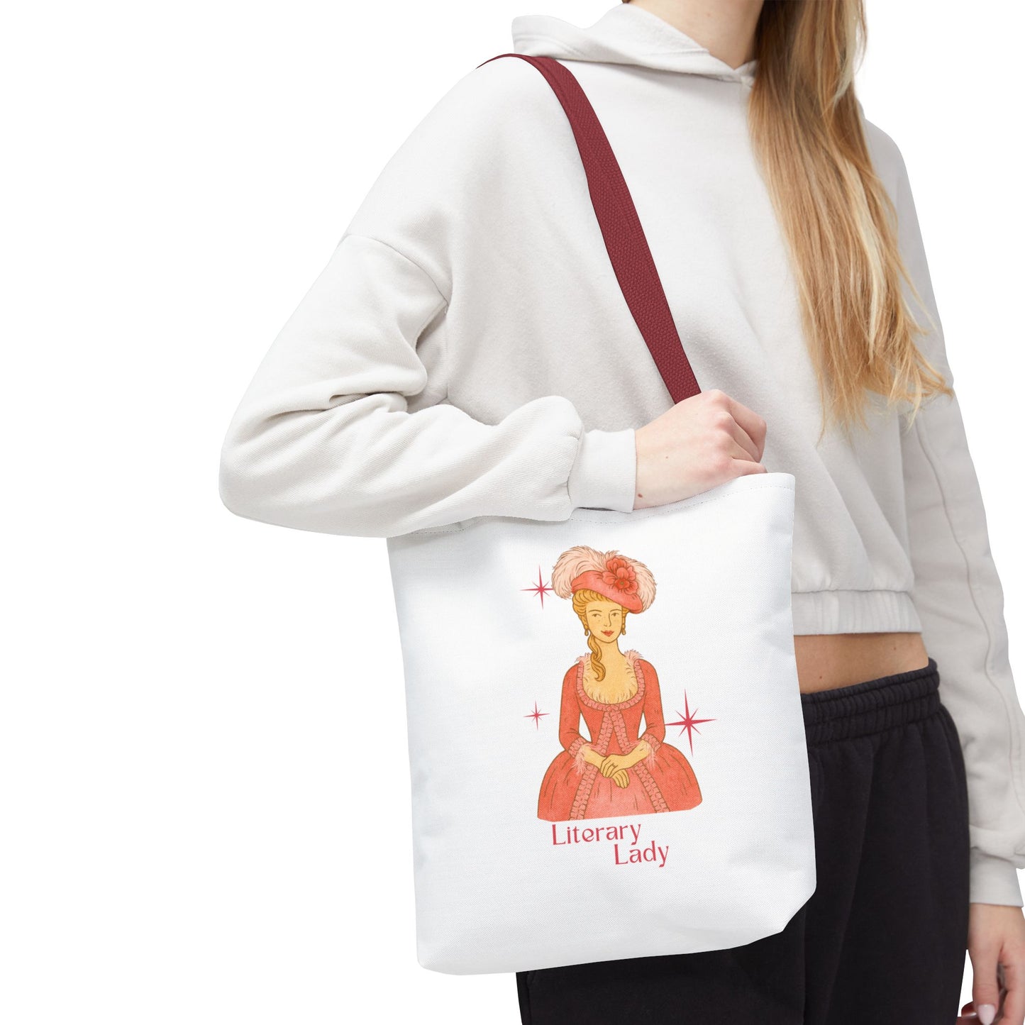 Literary Lady Tote Bag Skin Tone 1 | Regency Aesthetic Book Lover Gift | Romantic Reader Tote | Feminine Bookish Bag | Vintage Style Literary Tote