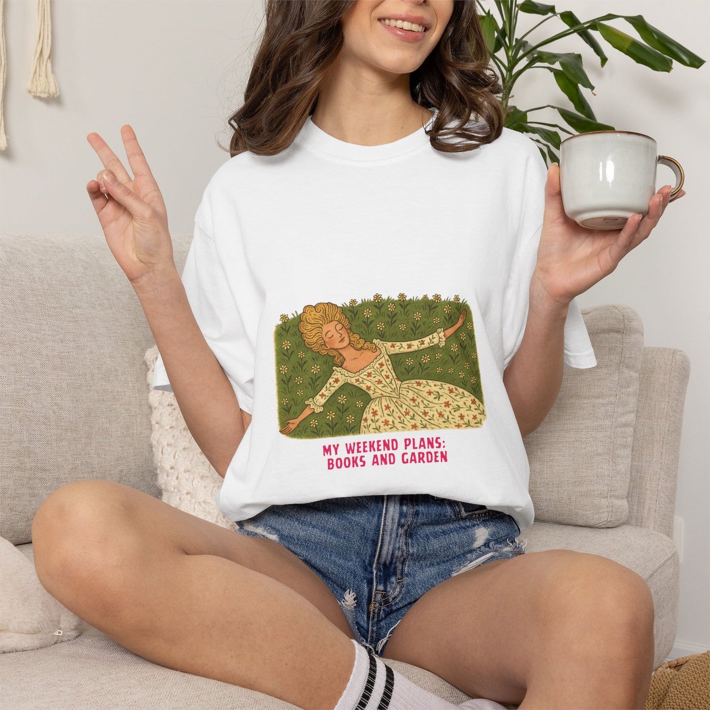 My Weekend Plans: Books and Garden Unisex T-shirt