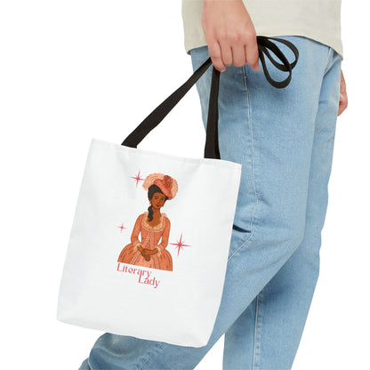 Literary Lady Tote Bag Skin Tone 2 | Regency Aesthetic Book Lover Gift | Romantic Reader Tote | Feminine Bookish Bag | Vintage Style Literary Tote