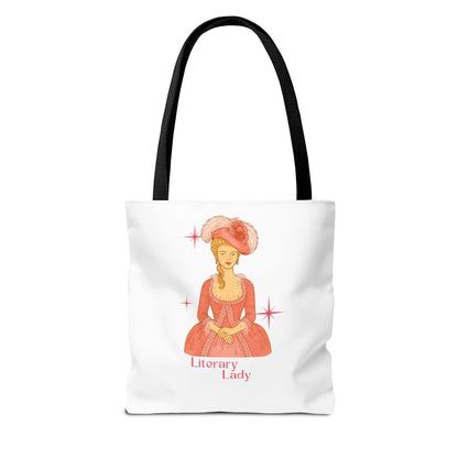 Literary Lady Tote Bag Skin Tone 1 | Regency Aesthetic Book Lover Gift | Romantic Reader Tote | Feminine Bookish Bag | Vintage Style Literary Tote