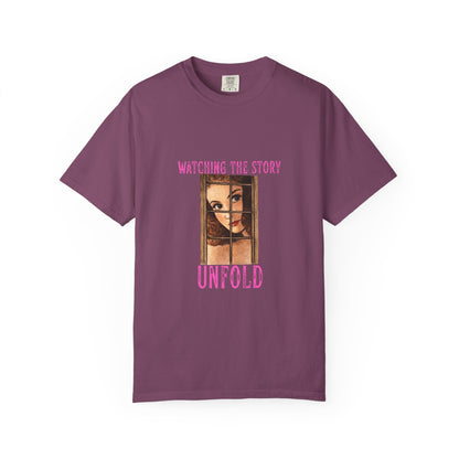 Watching the Story Unfold Bookish Graphic Tee | Vintage Thriller Reader Shirt