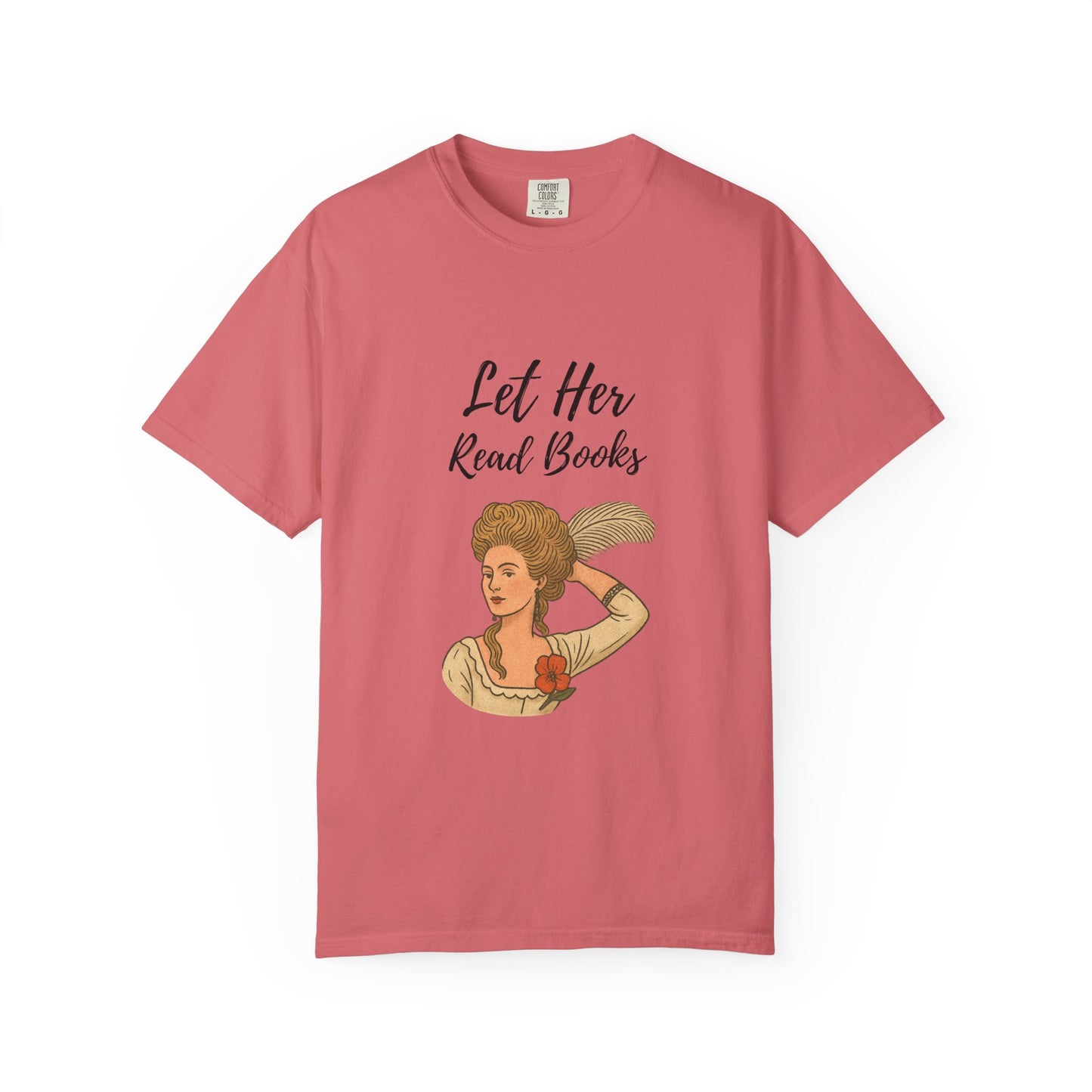 "Let Her Read Books” Crew Neck Tee — A Literary Rebellion (Skin Tone 1 )