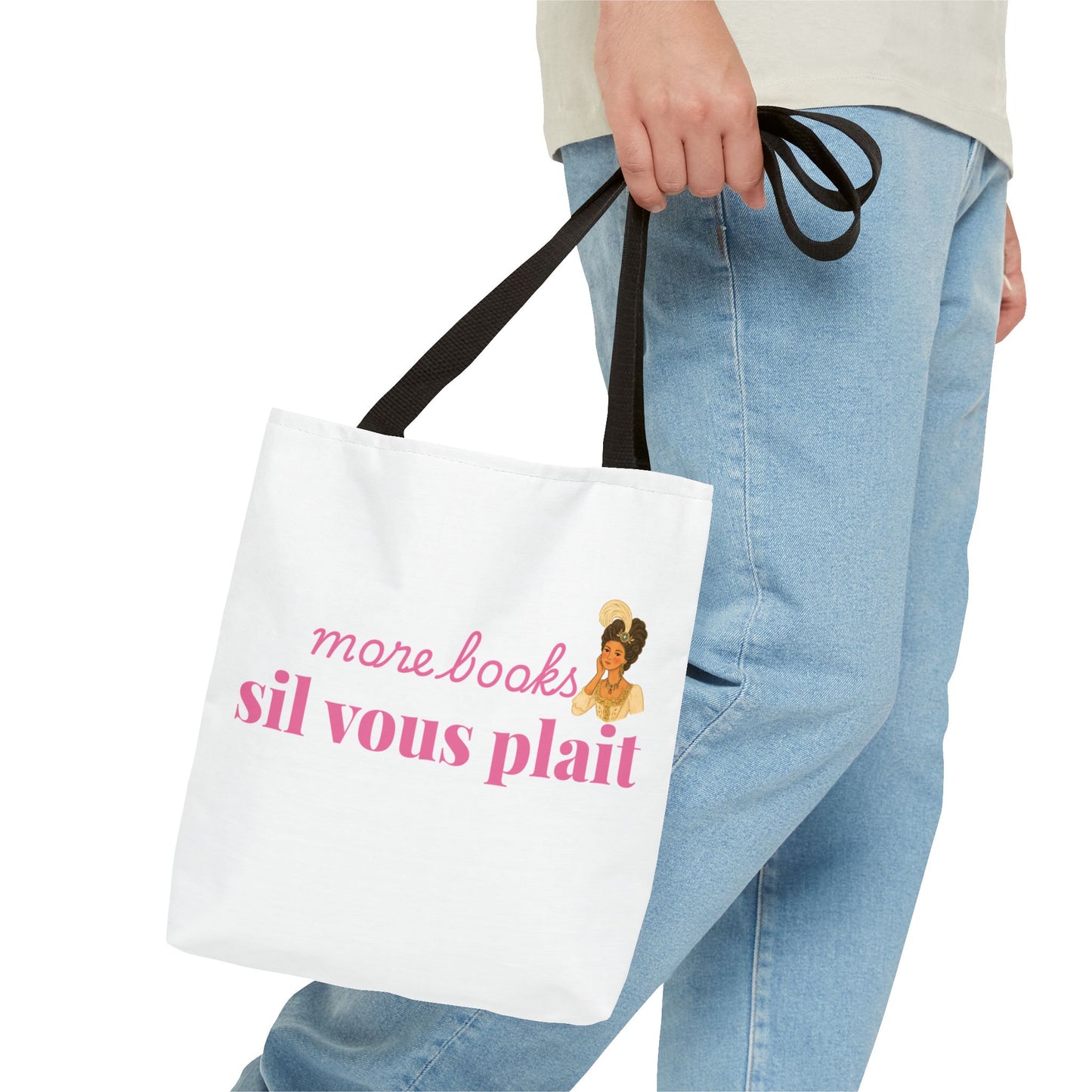 More Books S’il Vous Plaît Tote Bag | Regency Aesthetic Book Lover Gift | Romantic Reader Tote | French Bookish Bag | Literary Tote