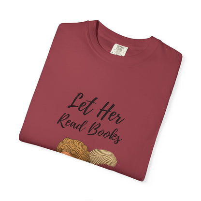 "Let Her Read Books” Crew Neck Tee — A Literary Rebellion (Skin Tone 1 )