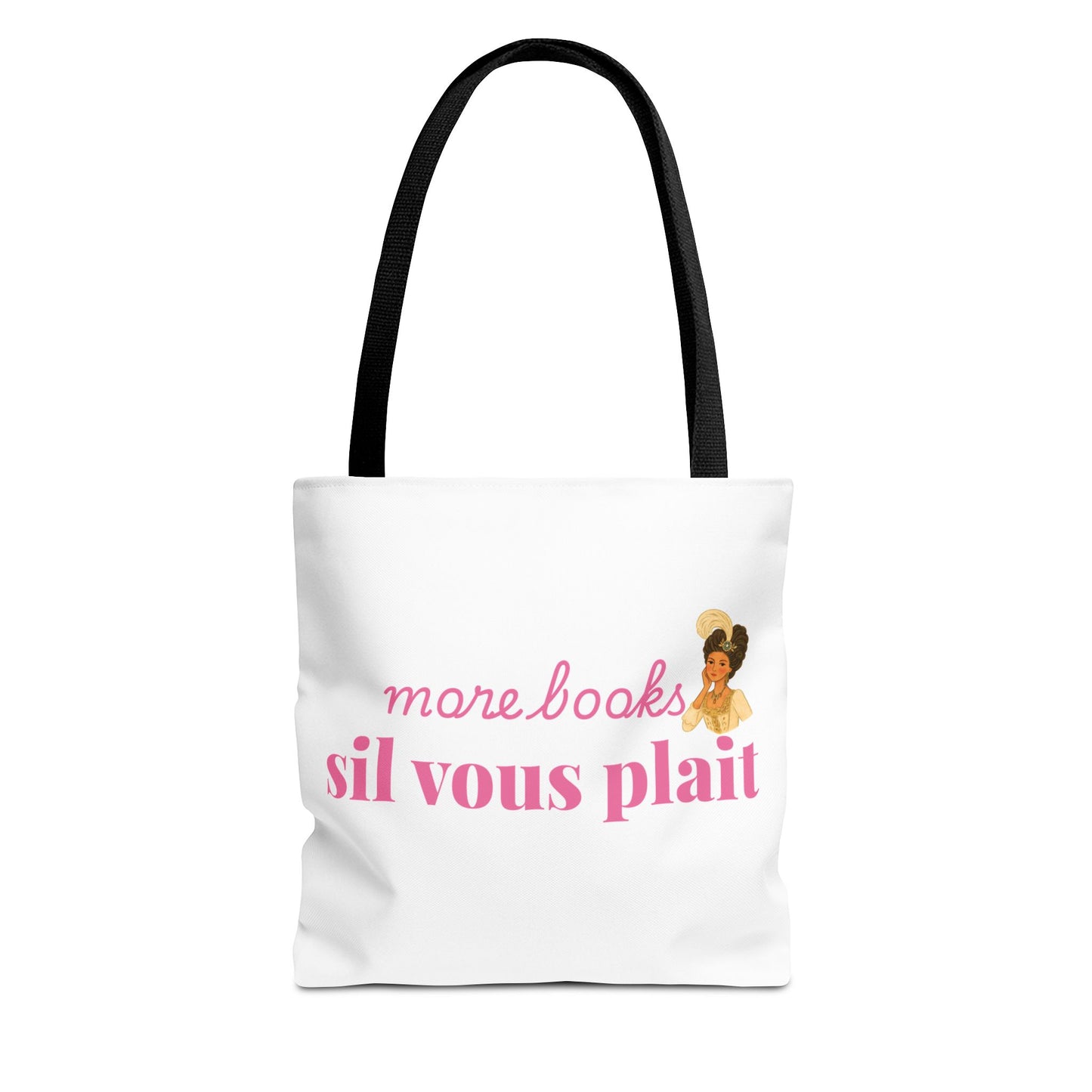 More Books S’il Vous Plaît Tote Bag | Regency Aesthetic Book Lover Gift | Romantic Reader Tote | French Bookish Bag | Literary Tote