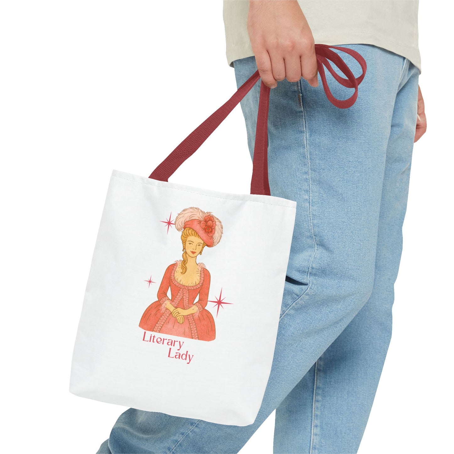 Literary Lady Tote Bag Skin Tone 1 | Regency Aesthetic Book Lover Gift | Romantic Reader Tote | Feminine Bookish Bag | Vintage Style Literary Tote