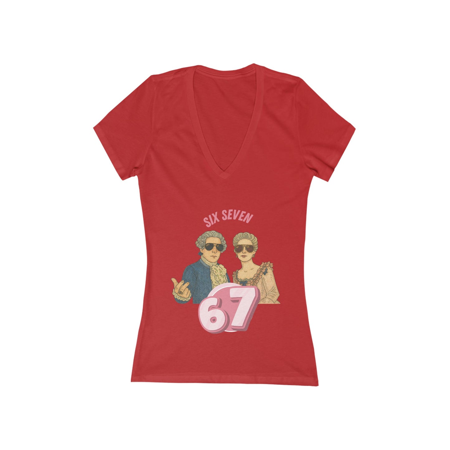 Six Seven 67 Avant-Garde Bookish V-Neck T-Shirt for Women