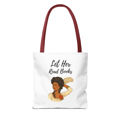 Let Her Read Books Tote Bag Skin Tone 2 | Regency Aesthetic Book Lover Gift | Feminist Reader Tote | Romantic Bookish Bag | Literary Gift
