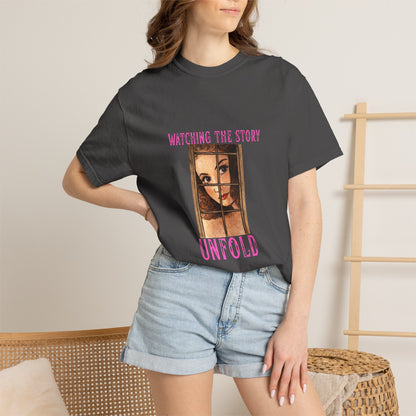 Watching the Story Unfold Bookish Graphic Tee | Vintage Thriller Reader Shirt