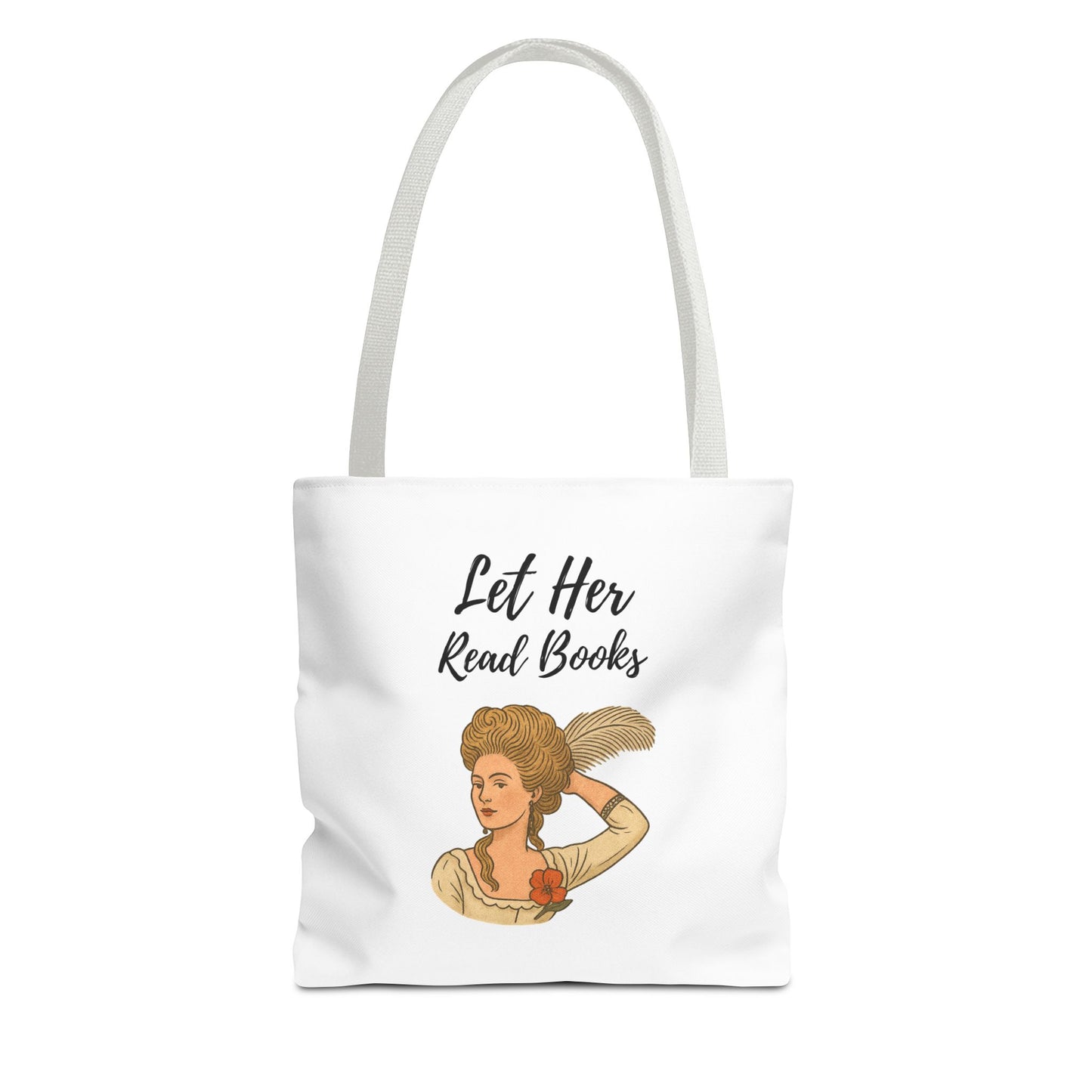 Let Her Read Books Tote Bag Skin Tone 1 | Regency Aesthetic Book Lover Gift | Feminist Reader Tote | Romantic Bookish Bag | Literary Gift