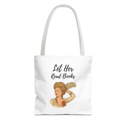 Let Her Read Books Tote Bag Skin Tone 1 | Regency Aesthetic Book Lover Gift | Feminist Reader Tote | Romantic Bookish Bag | Literary Gift