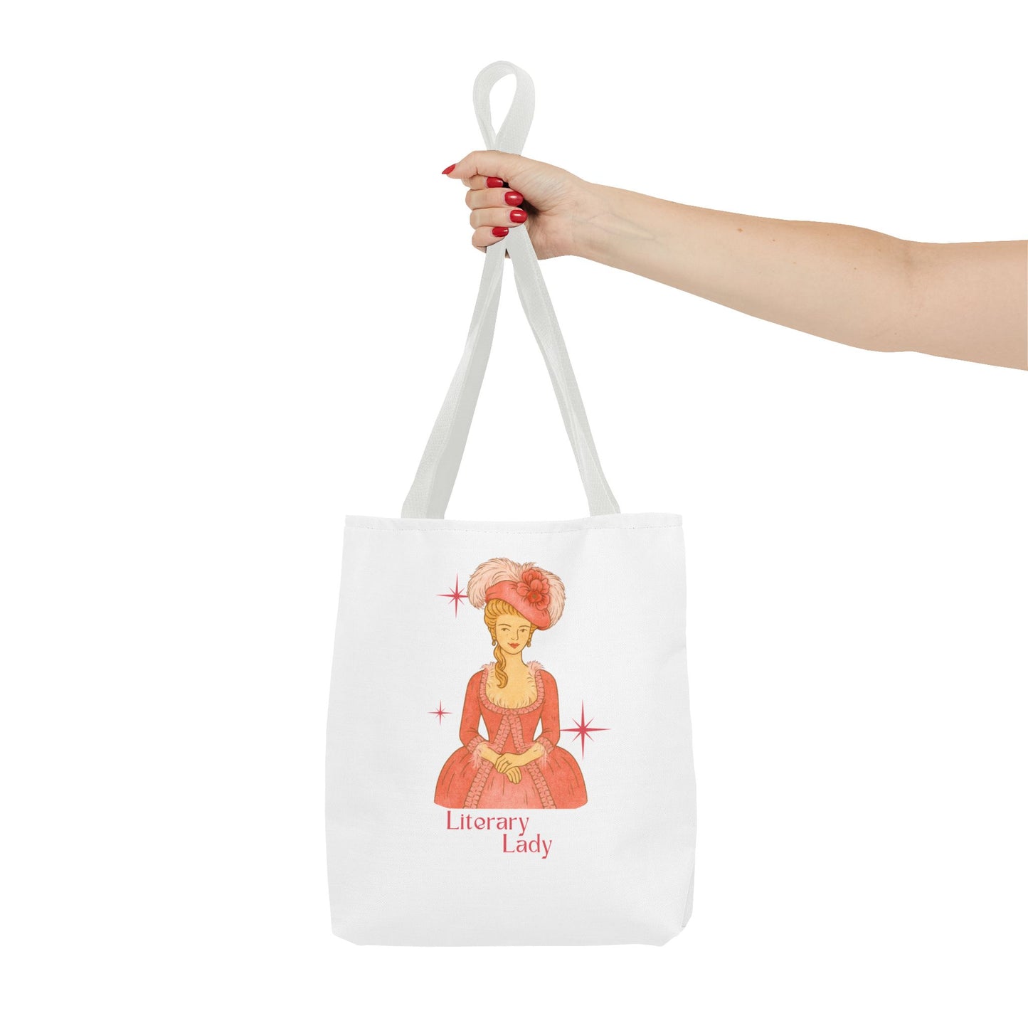 Literary Lady Tote Bag Skin Tone 1 | Regency Aesthetic Book Lover Gift | Romantic Reader Tote | Feminine Bookish Bag | Vintage Style Literary Tote