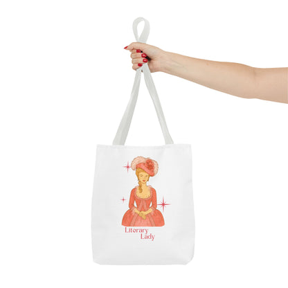 Literary Lady Tote Bag Skin Tone 1 | Regency Aesthetic Book Lover Gift | Romantic Reader Tote | Feminine Bookish Bag | Vintage Style Literary Tote