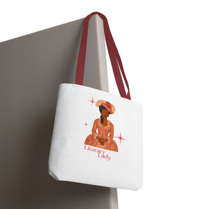 Literary Lady Tote Bag Skin Tone 2 | Regency Aesthetic Book Lover Gift | Romantic Reader Tote | Feminine Bookish Bag | Vintage Style Literary Tote