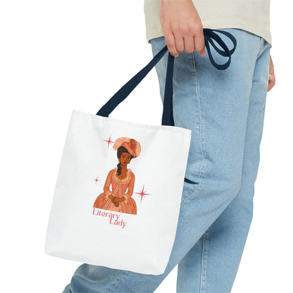 Literary Lady Tote Bag Skin Tone 2 | Regency Aesthetic Book Lover Gift | Romantic Reader Tote | Feminine Bookish Bag | Vintage Style Literary Tote