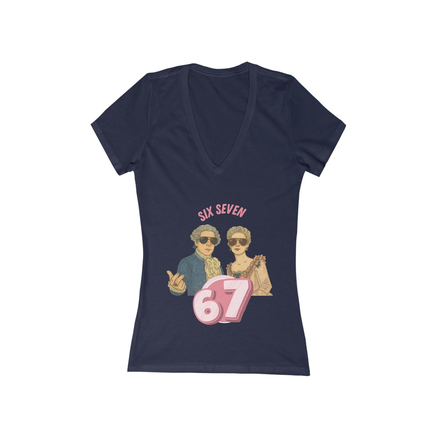 Six Seven Bookish V-Neck T-Shirt for Women | Literary Graphic Tee