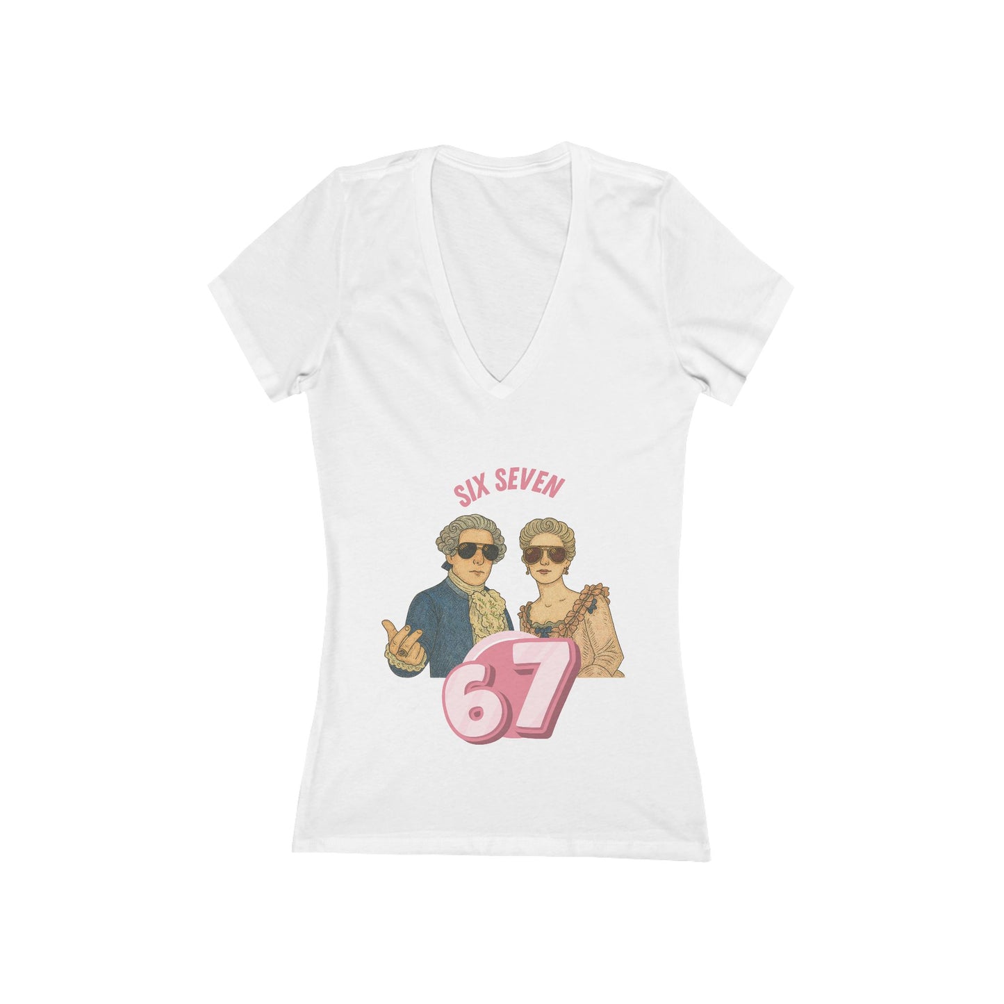 Six Seven Bookish V-Neck T-Shirt for Women | Literary Graphic Tee